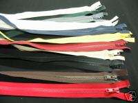 12) 30 #5 Molded Plastic Zippers ~Separating~ Colors  
