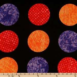  44 Wide Cherry Jubilee Giant Dots Black/Red Fabric By 