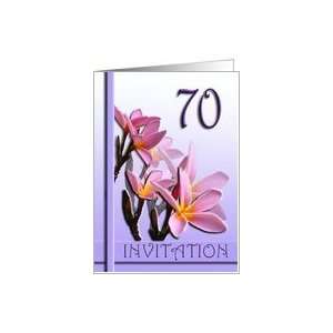  70th Birthday Celebration Invitation   Pink frangipani 