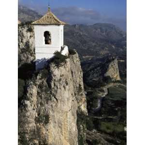 Bell Tower in Village on Steep Limestone Crag, Guadalest, Costa Blanca 
