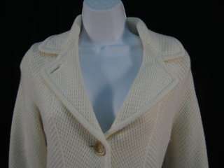 PIAZZA SEMPIONE Beige Wool Long Cardigan Sweater Sz. S  