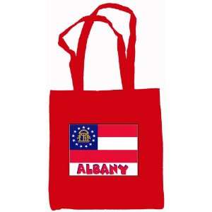  Albany Georgia Souvenir Canvas Tote Bag Red: Everything 