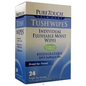     Individual Flushable Moist Tush Wipes Biodegradable   24 Packet(s