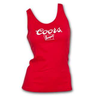 Coors Banquet Classic Logo Ladies Red Graphic Tank Top  