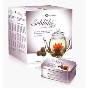 Creano 4004 Abloom Black Tea and Teapot Gift Set With Silver Needle 