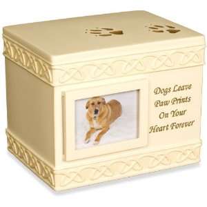  Cremation Dog Urn: Dog Paw Prints Keepsake Box: Pet 