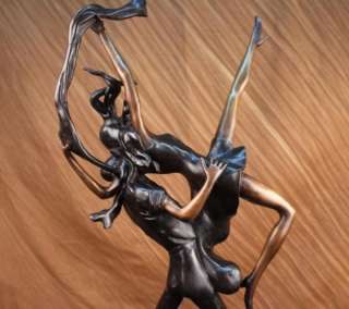Signed Juleus Erte Couple doing Lindy Hop Dancing Sculpture Statue 
