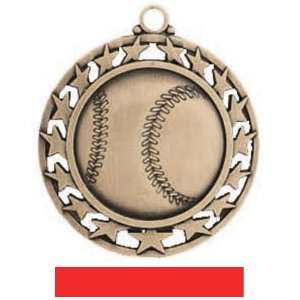 : Hasty Awards 2.5 Custom Baseball With Stars Medals BRONZE MEDAL/RED 