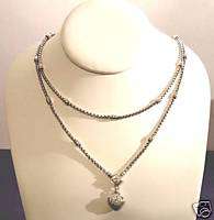 Scott Kay Diamond Heart Shaped Pendant on Sterling Silver Necklace New 