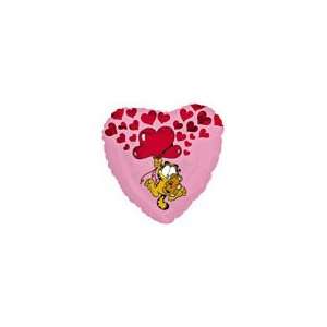  18 Garfield Pooky Floating Up With Hearts   Mylar Balloon 