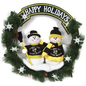   Yellowjackets NCAA Snowman Christmas Wreath (20): Sports & Outdoors