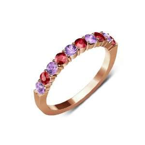   Color) & Natural Ruby (AA+ Clarity,Red Color) 10 Stone Wedding Ring in