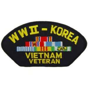  WWII Korea & Vietnam Veteran Hat Patch 2 3/4 x 5 1/4 