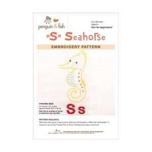  Penguin and Fish Embroidery Patterns Seahorse; 3 Items 
