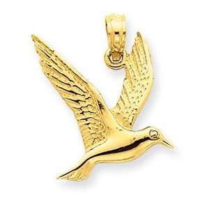   IceCarats Designer Jewelry Gift 14K Seagull Flying Pendant Jewelry