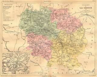 Title of map Departement de La Creuse; Environs de Gueret
