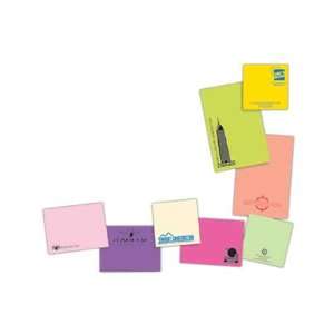  Neon sticky note pad with 3 edge adhesive placement, 50 sheets 