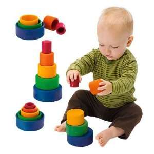  Colorful Wooden Nesting and Stacking Cups Toys & Games