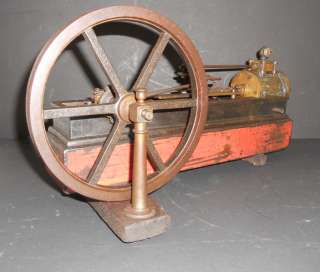 Vintage scale model Stationary Steam Mill Engine w/ pedestal flywheel 