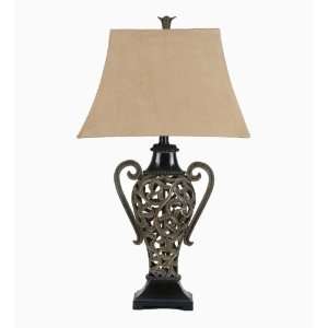  Table Lamp Tuscan Scrolling Antique Gold and Black 31 