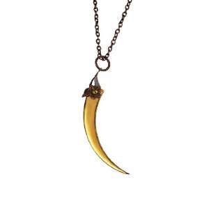 THORN   Neo Victorian Gothic Jewelry   Femme Fatale Pendant   24K Gold 