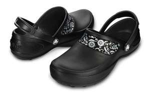 NWT CROCS BLACK SILVER MERCY WORK SHOES CLOGS COMFORTABLE OCCUPATIONAL 
