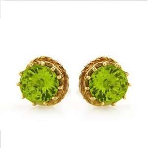   Yellow Gold Crown Gemstone Stud Earrings in Garnet MORE COLOR Jewelry