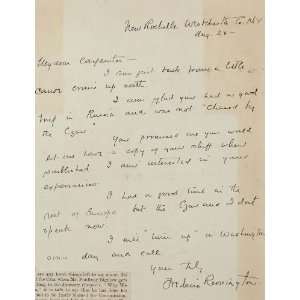    Frederic Remington Autograph Letter Signed Re Czar 