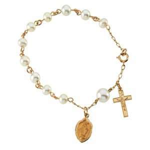   Rosary Bracelet. Rosary Bracelet Miraculous Medal With Pearls Rosary