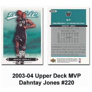  Upper Deck Mvp Memphis Grizzlies Dahntay Jones 2003 04 