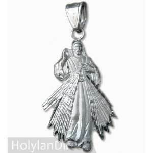  Sterling Silver Jesus Sacred Heart Pendant (925 
