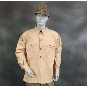  German WWII DAK Light Brown Field Shirt  Extra Large: US 
