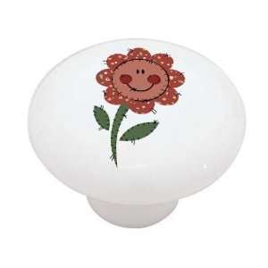   : Smiley Face Flower High Gloss Ceramic Drawer Knob: Home Improvement