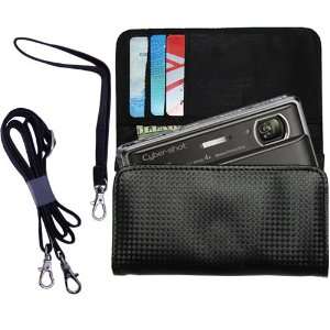 Black Purse Hand Bag Case for the Sony Cyber shot DSC TX100V with both 
