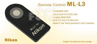 IR Remote Control O5C for NIKON D90 D80 D60 D40x ML L3  