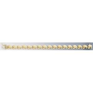 14K Yellow Gold 9mm Hugs & Kisses Bracelet 8 In.: Jewelry