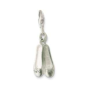  Ballet Shoes Charm   Sterling Silver Arts, Crafts 