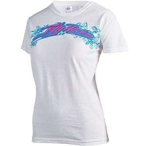   : Fly Racing Womens Script T Shirt   2010   Large/White: Automotive