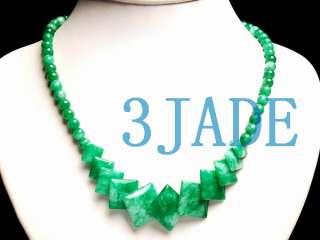 18 Natural Green White Korean Jade Necklace #S03  