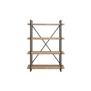  Benzara 34853 Classic Metal Wood Shelf 67 in. H, 47 in. W 