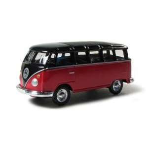  Volkswagen Samba Bus 1/64 Black / Red Toys & Games
