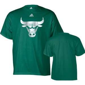  Chicago Bulls adidas St. Patricks Day Strong Logo T Shirt 