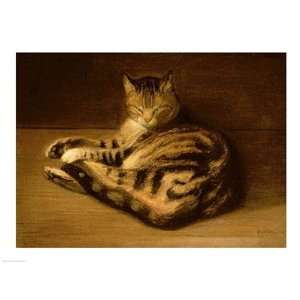  Recumbent Cat, 1898 Finest LAMINATED Print Theophile 