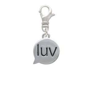  luv   Love   Text Chat   Silver Plated Clip on Charm 