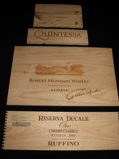 LOT OF 4 Wine Crate PANELS ROBERT MONDAVI Quintessa RUFFINO Cheval 