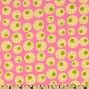  44 Wide Arianna Sunburst Pink Fabric By The Yard: Arts 