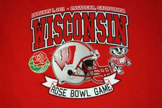 WISCONSIN 2011 Rose Bowl HELMET T Shirt size Medium  