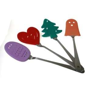  STAINLESS STEEL HOLIDAY THEMED SPATULAS   SET OF 4 