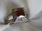 STUNNING 14KGP STAMPED RUBY RED CZ RING BEAUTIFUL SIZE8