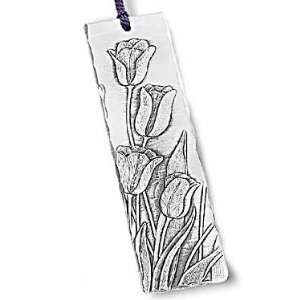    Hand Made in America Tulips Floral Metal Bookmark